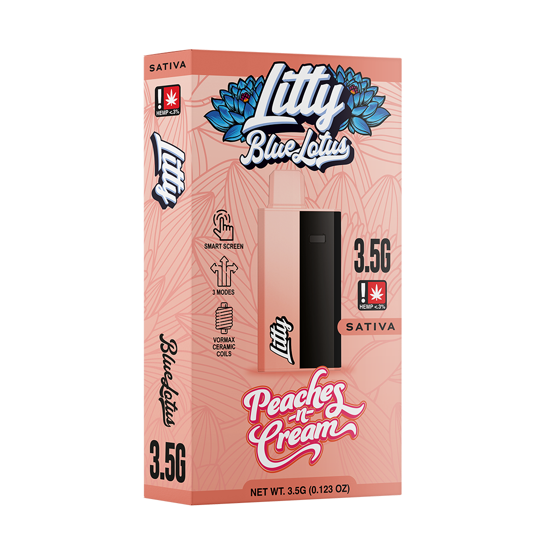 Litty - Blue Lotus Peaches N Cream - 3.5G Disposable 1PK